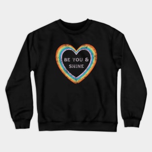 Rainbow Heart - Retro Vibe - Autism Awareness Crewneck Sweatshirt